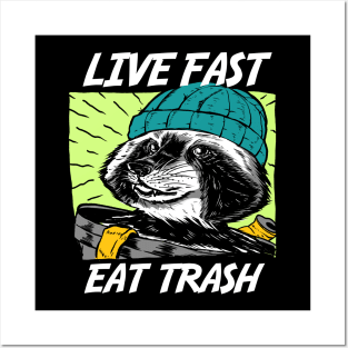 Live Fast Eat Trash Posters and Art